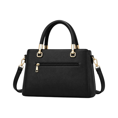 Bag Edits Black Faux Leather Bag with Refined Gold Hardware