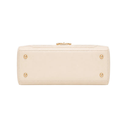 Bag Edits Ivory Faux Leather Bag with Butterfly & Floral Embellishments
