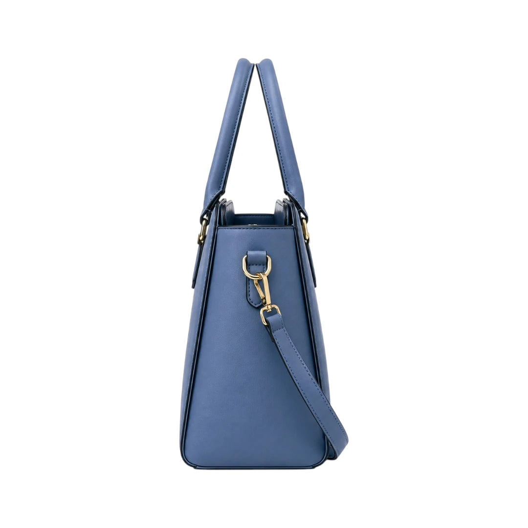 Bag Edits Women’s Satchel Handbag – Elegant Blue Faux Leather